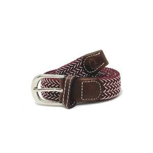 NEW SMALL SHOP boy's lil' kyle herringbone woven stretch belt in maroon